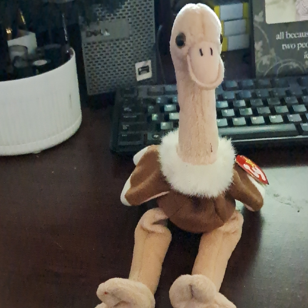 Brown and Cream Plush Ostrich Toy